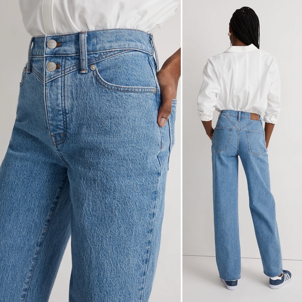 Madewell Perfect Vintage Wide Leg Jeans Pant High Denim Blue Slouchy Baggy 29